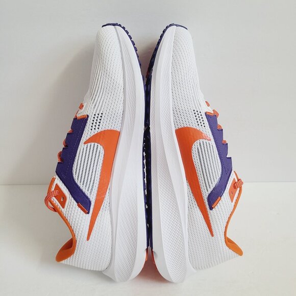 NEW Nike Air Zoom Pegasus 40 Clemson Tigers Shoes DZ5966-100 Size 10 White Oran - Picture 4 of 7